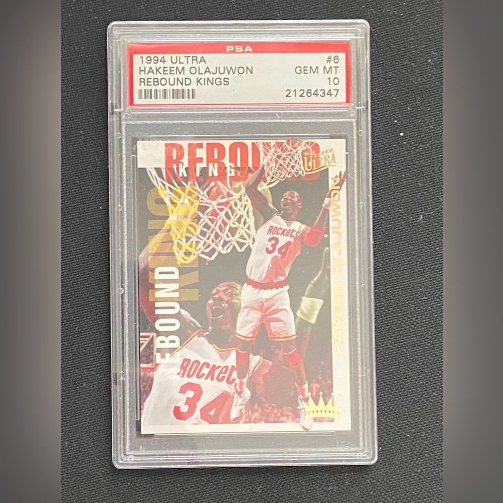 1994 fleer ultra rebound kings hakeem olajuwon #6 gem psa 10 low pop